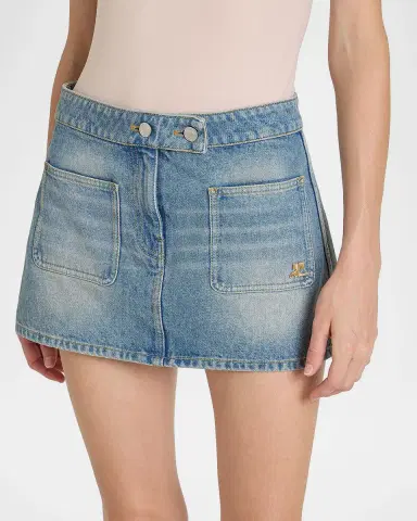 Courrèges Signature Denim Mini Skirt | Thumbnail 6 Courrèges Signature Denim Mini Skirt | Thumbnail 6