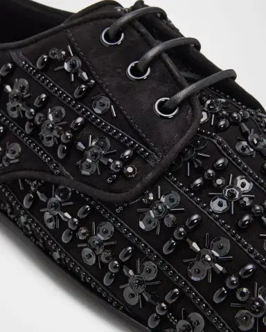 Dolce & Gabbana Men's Embellished Suede Derby Shoes | Thumbnail 5