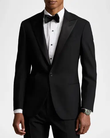 Polo Ralph Lauren Men's Fairbanks Peaked-Lapel Wool Tuxedo | Thumbnail 4 Polo Ralph Lauren Men's Fairbanks Peaked-Lapel Wool Tuxedo | Thumbnail 4