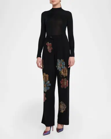 Libertine Fleur D 'Or Embellished Baggy Wide-Leg Trousers | Thumbnail 2 Libertine Fleur D 'Or Embellished Baggy Wide-Leg Trousers | Thumbnail 2