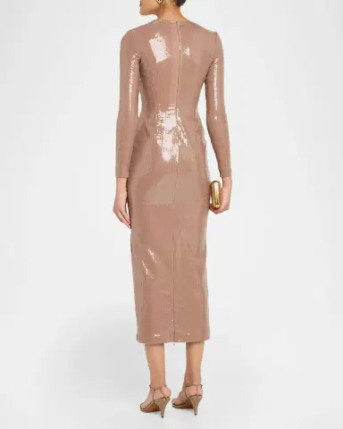 Alex Perry Sequined Long-Sleeve Midi Dress | Thumbnail 3 Alex Perry Sequined Long-Sleeve Midi Dress | Thumbnail 3