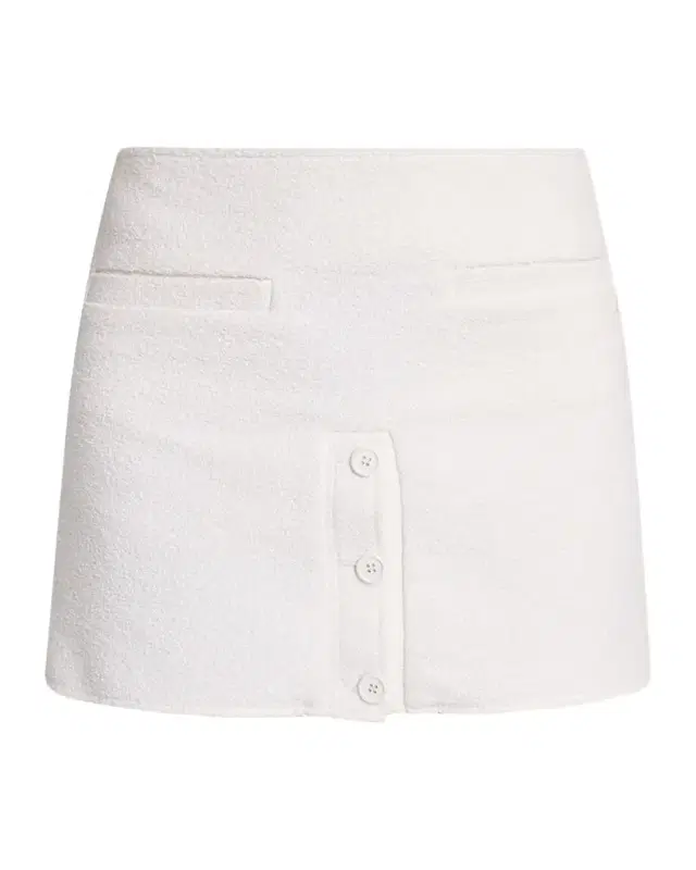 Buttoned Tweed Mini Skirt