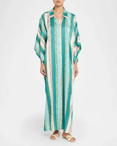 La Blanca Wrena Belt Striped Maxi Shirtdress Coverup | Thumbnail 2