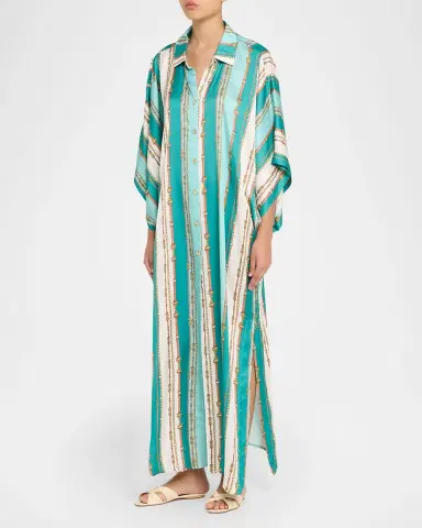 La Blanca Wrena Belt Striped Maxi Shirtdress Coverup | Thumbnail 4