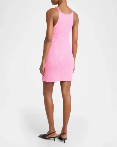 Courrèges Rib Knit A-Line Mini Halter Dress | Thumbnail 3