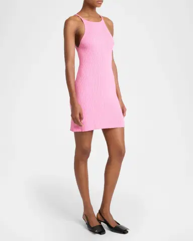 Courrèges Rib Knit A-Line Mini Halter Dress | Thumbnail 4