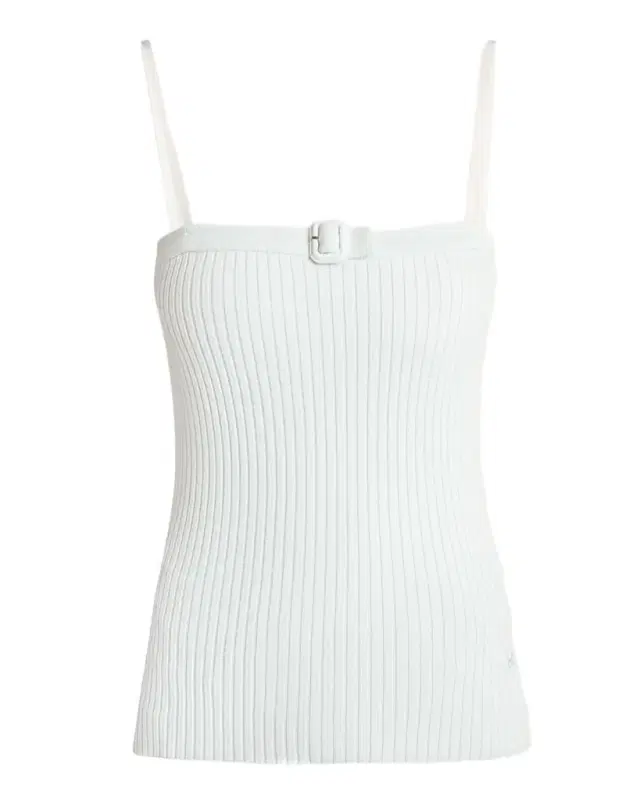 Buckle-Neck Ribbed Tank Top