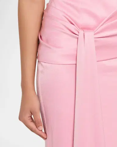 Alex Perry Strapless Draped Satin Crepe Column Gown | Thumbnail 5