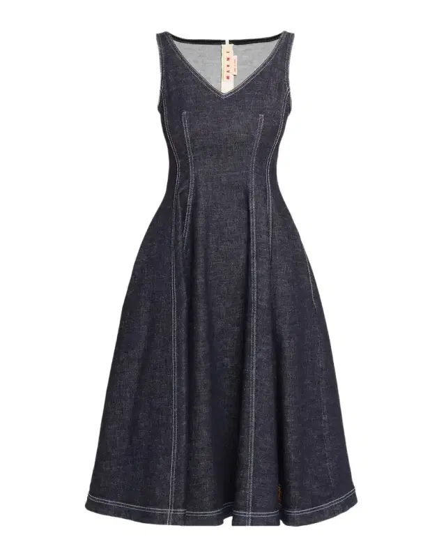 Sleeveless Denim Midi Dress