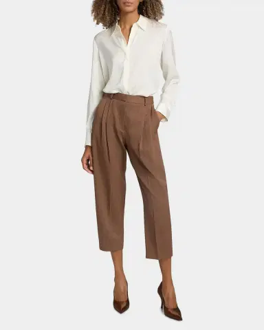 Stella McCartney Mid-Rise Pleated Balloon Crop Trousers | Thumbnail 2 Stella McCartney Mid-Rise Pleated Balloon Crop Trousers | Thumbnail 2