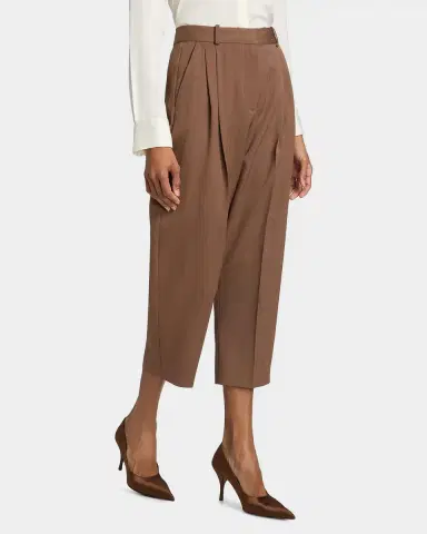 Stella McCartney Mid-Rise Pleated Balloon Crop Trousers | Thumbnail 7 Stella McCartney Mid-Rise Pleated Balloon Crop Trousers | Thumbnail 7