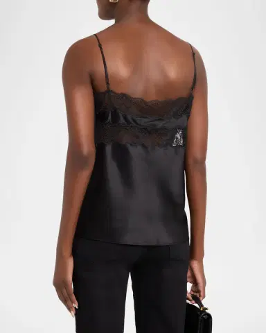 Nili Lotan Felicie Lace Silk Cami Top | Thumbnail 2 Nili Lotan Felicie Lace Silk Cami Top | Thumbnail 2