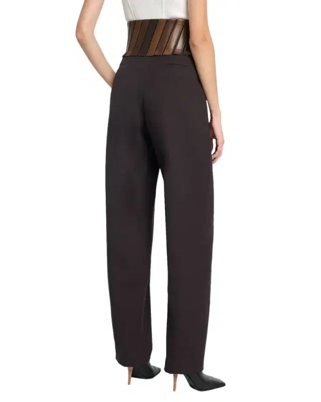 Belted Wool Gabardine Pants