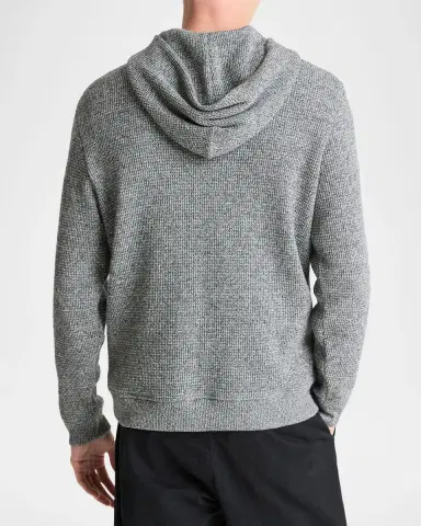 Vince Men's Brushed Waffle Hoodie | Thumbnail 3 Vince Men's Brushed Waffle Hoodie | Thumbnail 3