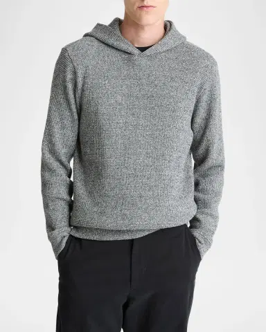 Vince Men's Brushed Waffle Hoodie | Thumbnail 4 Vince Men's Brushed Waffle Hoodie | Thumbnail 4