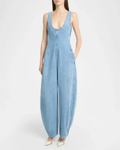 Alaïa Round Denim Jumpsuit | Thumbnail 3 Alaïa Round Denim Jumpsuit | Thumbnail 3
