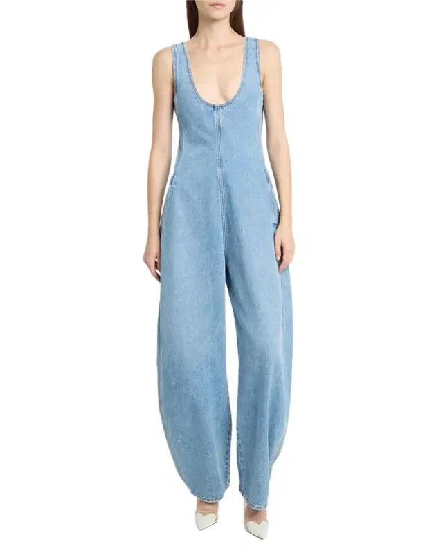 Round Denim Jumpsuit