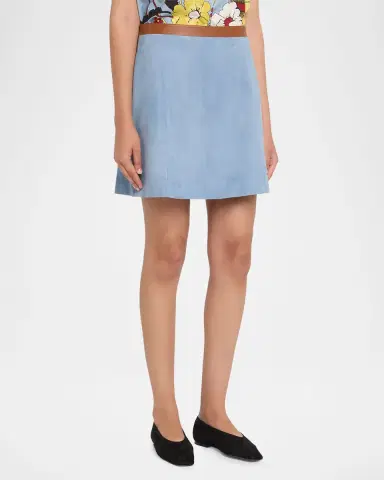 Marni Lined Suede Mini Skirt | Thumbnail 4 Marni Lined Suede Mini Skirt | Thumbnail 4