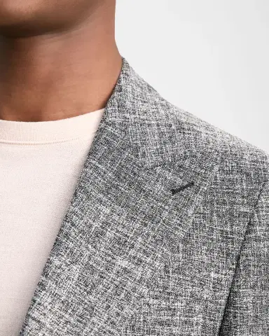 Reiss Men's Textured Melange Slim-Fit Jacket | Thumbnail 4 Reiss Men's Textured Melange Slim-Fit Jacket | Thumbnail 4