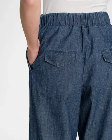 Jil Sander Chambray Straight-Leg Pull-On Trousers | Thumbnail 6