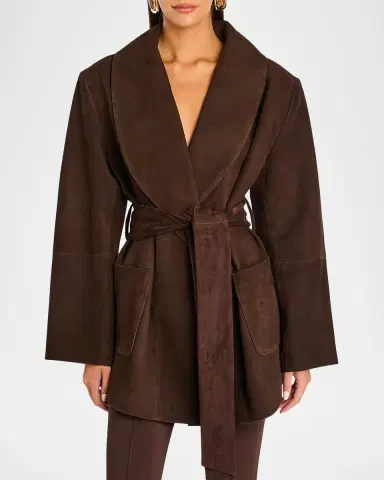 SEROYA Chandra Suede Wrap Jacket | Thumbnail 4 SEROYA Chandra Suede Wrap Jacket | Thumbnail 4