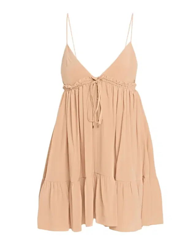 Chloe Sleeveless Silk Crepe Mini Trapeze Dress