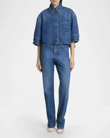 Givenchy Cocoon Short Sleeve Denim Shirt | Thumbnail 2