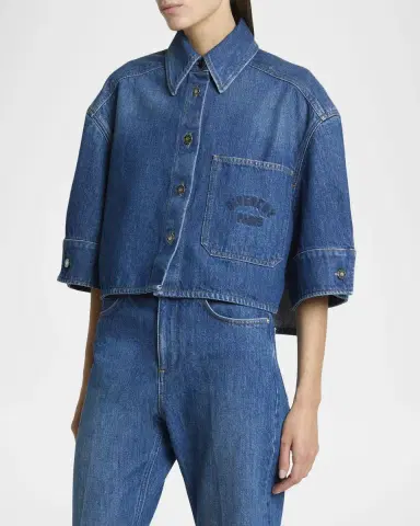 Givenchy Cocoon Short Sleeve Denim Shirt | Thumbnail 4