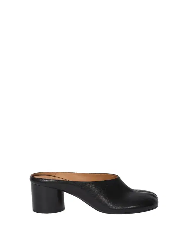 Tabi Leather Split-Toe Mule Pumps