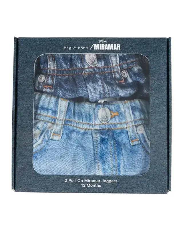 rag & bone Kid's Mini rb Miramar Cotton Joggers 2-Piece Set, Size 12M