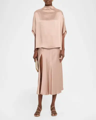 Lapointe Satin Cape Tee | Thumbnail 2