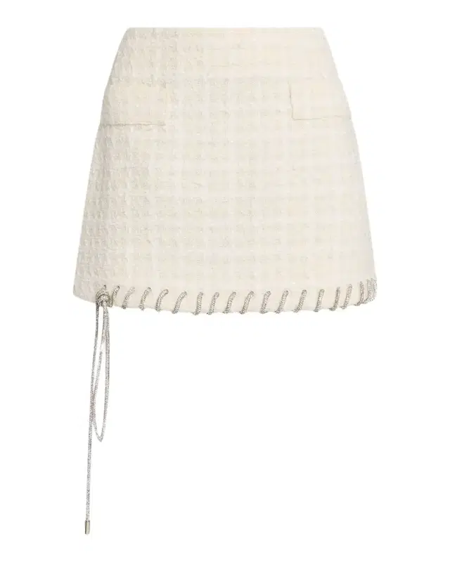 Crystal Laced Check Tweed Lady Mini Skirt