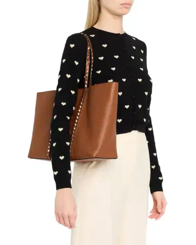 Valentino Garavani Rockstud Grain Leather Tote Bag | Thumbnail 1 Valentino Garavani Rockstud Grain Leather Tote Bag | Thumbnail 1
