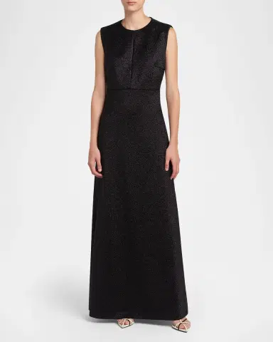 Jil Sander Metallic Velvet Slash Cutout Sleeveless Maxi Dress | Thumbnail 2