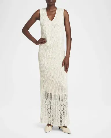 Jil Sander Crochet Knit Sleeveless Maxi Dress | Thumbnail 4 Jil Sander Crochet Knit Sleeveless Maxi Dress | Thumbnail 4
