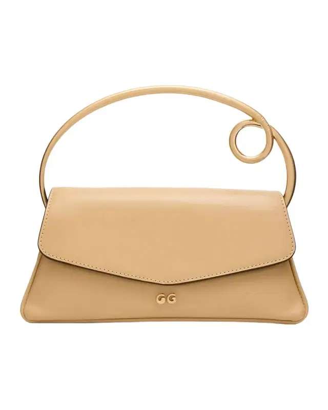 Emily Leather Sculptural Top-Handle Bag