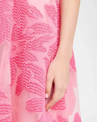 Talbot Runhof Floral Fil Coupe Sleeveless A-Line Evening Gown | Thumbnail 5 Talbot Runhof Floral Fil Coupe Sleeveless A-Line Evening Gown | Thumbnail 5