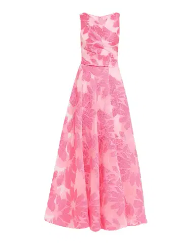 Talbot Runhof Floral Fil Coupe Sleeveless A-Line Evening Gown | Thumbnail 1 Talbot Runhof Floral Fil Coupe Sleeveless A-Line Evening Gown | Thumbnail 1
