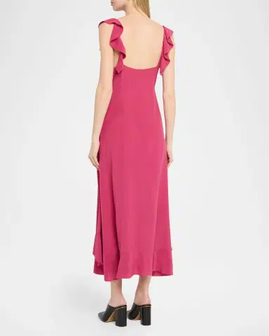 Chloé Ruffle V-Neck Empire Midi Dress | Thumbnail 2 Chloé Ruffle V-Neck Empire Midi Dress | Thumbnail 2