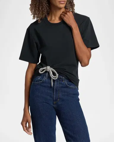 AREA Crystal Bow Short-Sleeve T-Shirt | Thumbnail 2