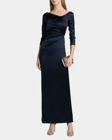 Talbot Runhof Gathered Satin Gown | Thumbnail 2