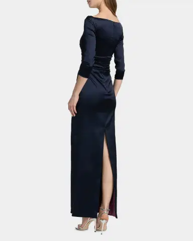 Talbot Runhof Gathered Satin Gown | Thumbnail 3