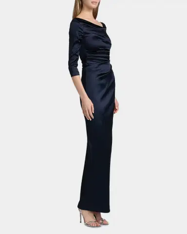 Talbot Runhof Gathered Satin Gown | Thumbnail 7