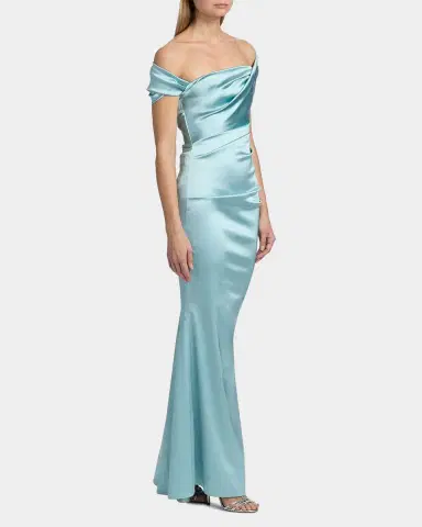Talbot Runhof Draped Satin Duchesse Off-The-Shoulder Mermaid Gown | Thumbnail 2 Talbot Runhof Draped Satin Duchesse Off-The-Shoulder Mermaid Gown | Thumbnail 2
