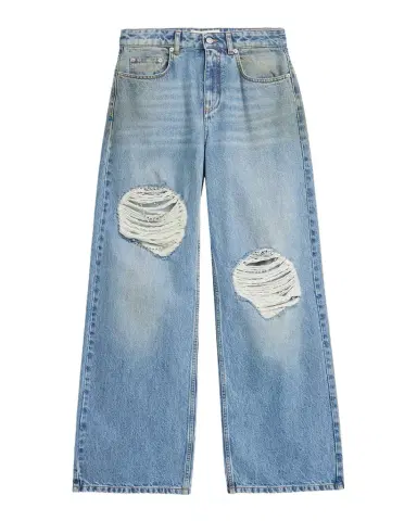 AREA Crystal Fray Relaxed-Leg Jeans | Thumbnail 1