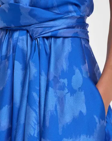 Talbot Runhof Off-The-Shoulder Draped Floral Jacquard Gown | Thumbnail 5
