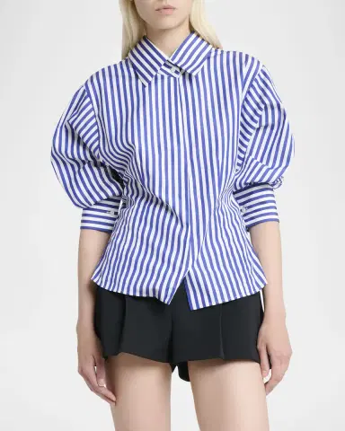 Givenchy Open Back Striped Poplin Shirt | Thumbnail 4