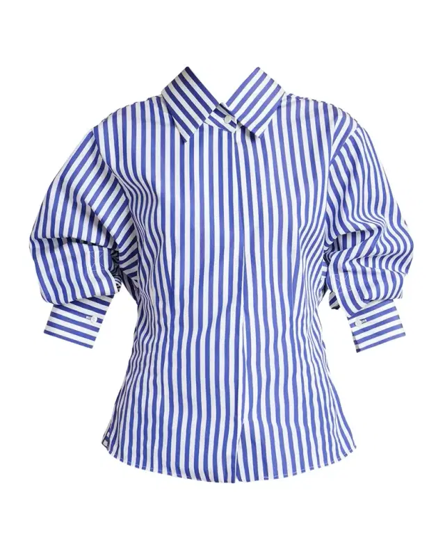 Open Back Striped Poplin Shirt
