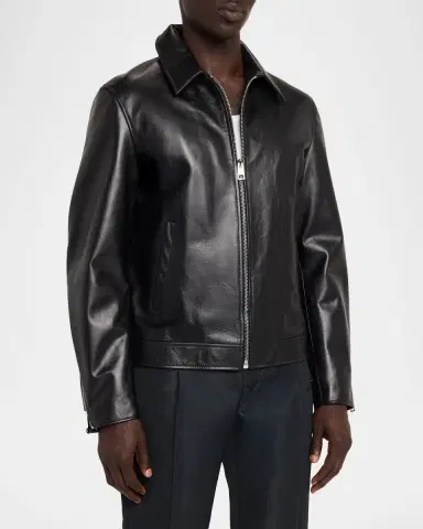 Givenchy Men's Leather Full-Zip Biker Jacket | Thumbnail 4 Givenchy Men's Leather Full-Zip Biker Jacket | Thumbnail 4