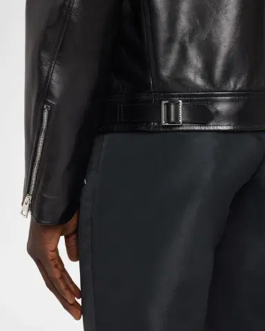 Givenchy Men's Leather Full-Zip Biker Jacket | Thumbnail 5 Givenchy Men's Leather Full-Zip Biker Jacket | Thumbnail 5